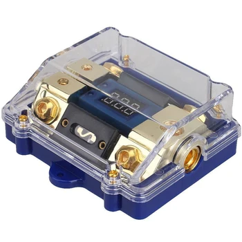 

Power Audio fuse block 3-way -2X4GA Grounding Digital Stereo Holder Box Distribution Install Voltage Display Durable