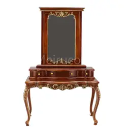 Кукольная мебель миниатюра масштаб 1/6 роскошный резной деревянной туалетный столик и зеркало