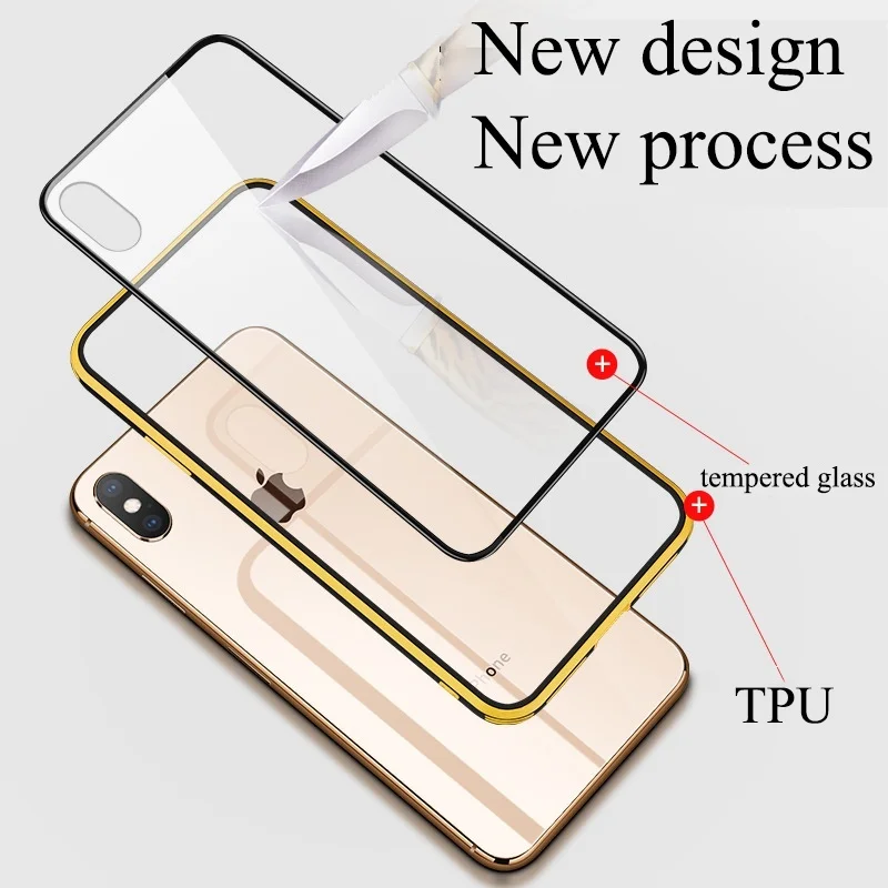 TPU + закаленное Стекло защитный чехол для iPhone X Xs Max XR 7 8 Plus samsung Galaxy S10 huawei P30 Pro Mate 20