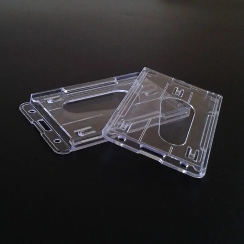 Wallet Card Holder 1Pc Double Card Acrylic Plastic ID Badge Card Holder for Bank Credit Holder Protector Organizer for Documents Badge