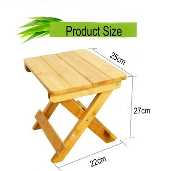 

Environmental bamboo made square small benches portable & folding small wood benches Fishing stool