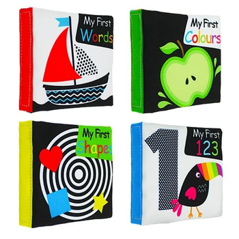 

4pcs/set Soft Cloth Books for Baby Educational Montessori Recognize Color Animal Digital Intelligence Development Toddler Toys