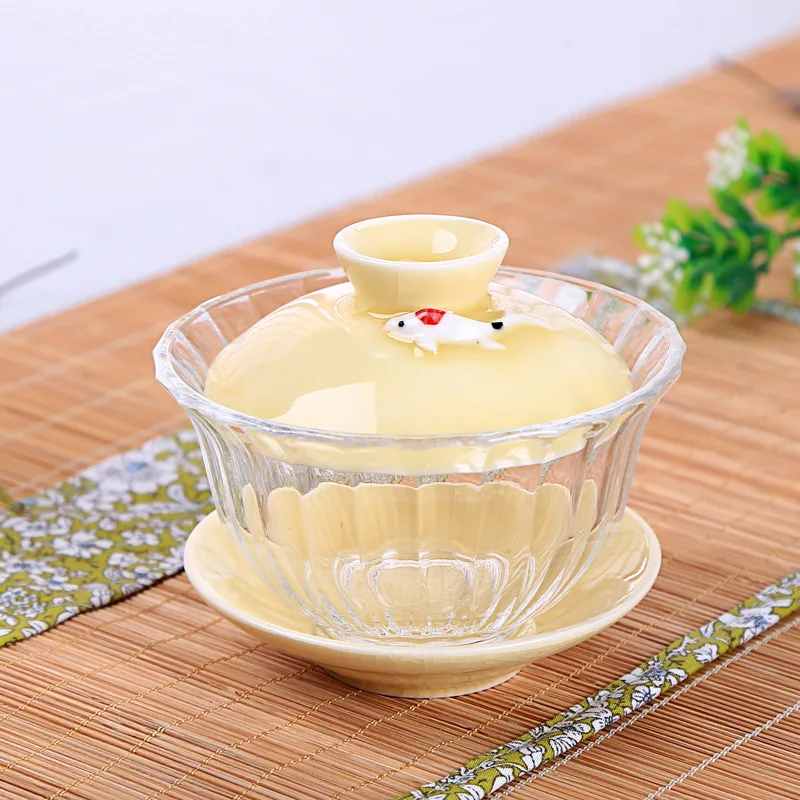 Прозрачная стеклянная чашка Moylor керамическая чаша Gaiwan Celadon стандартная чайная