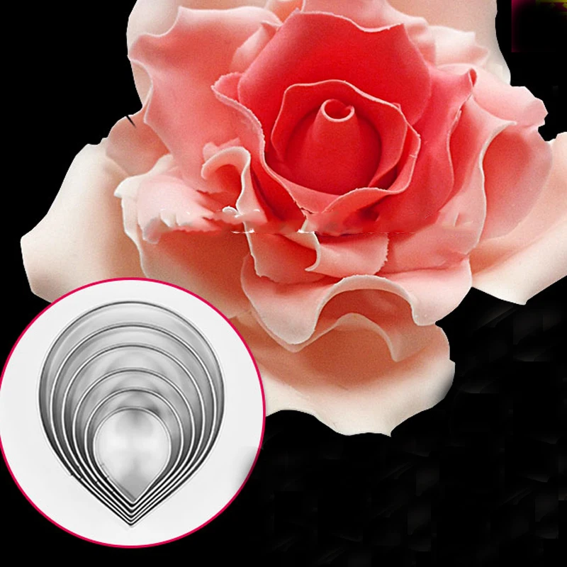 Инструменты для украшения торта 6 шт./компл. форма вырубки лепесток 2019|rose petal