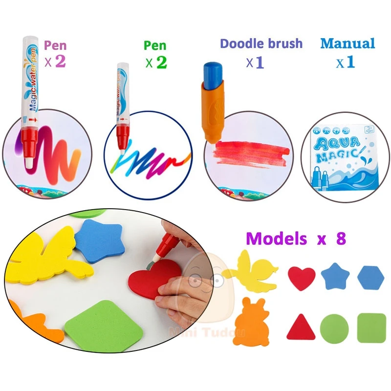 100*100 см Аква магический водный коврик для рисования водная ручка доска для рисования краски Водные Игры развивающие игрушки Дети Ремесло
