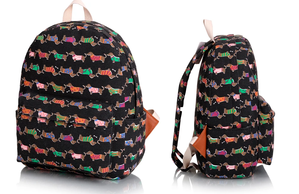 Dachshund Tote Cartoon Sausage Dog Pet Handbag Girl Casual Canvas Shoulder Bag for Women  Shopping Bag (14)