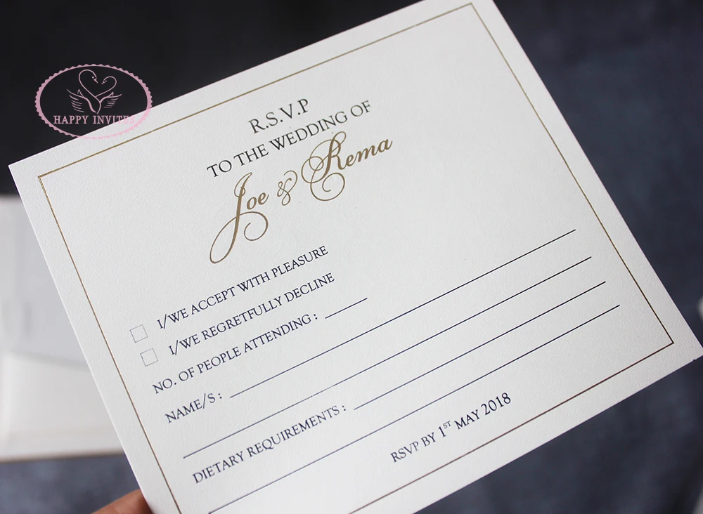 HI1180-10 High Grade Ivory Hardcover Box Invites with Clear Acrylic Invitation with Gold & Black Printing Made in China