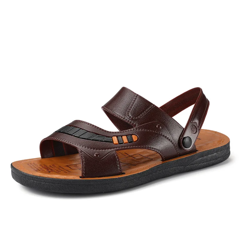 

New 2019 Summer Beach Sandals Men Genuine Leather Shoes High Quality Brand Men's Trend Comfortable Casual Non-slip Footwear
