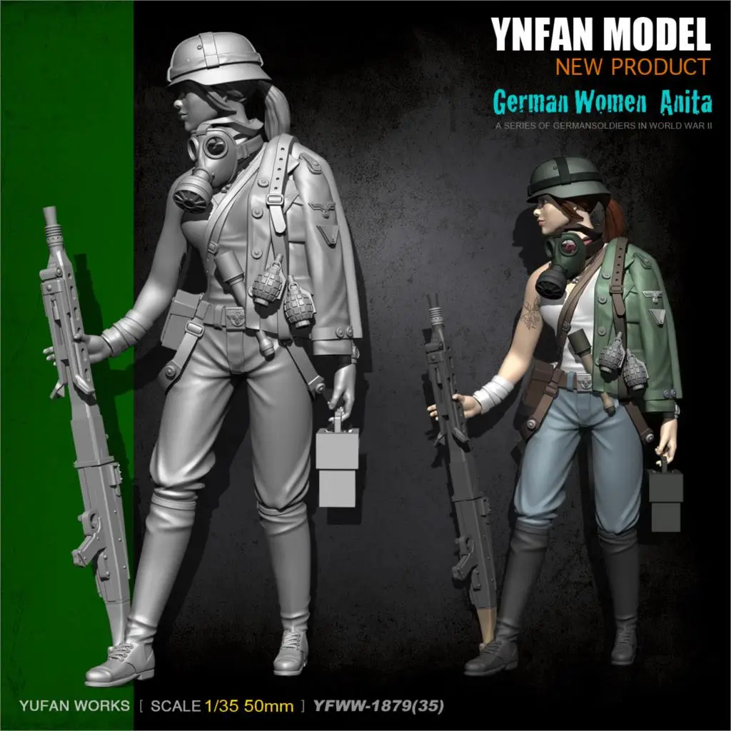 

YuFan Model and sail original 1/35 World War II female machine gunner Resin soldier YFWW35-1879 KNL Hobby
