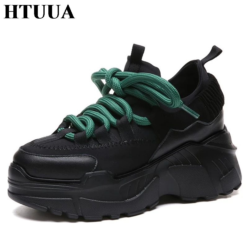 HTUUA 2018 الربيع الخريف النساء حذاء كاجوال مريحة أحذية منصة حذاء امرأة السيدات المدربين chaussure فام SX1450
