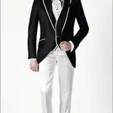 Тупым углом, Lapel4Pieces фрак, вечерний наряд, белые штаны, галстук-бабочка черный жилет пиджак Noble на выход, украшенное цветочными лепестками из смешанной шерсти приталенный костюм Masculino на заказ