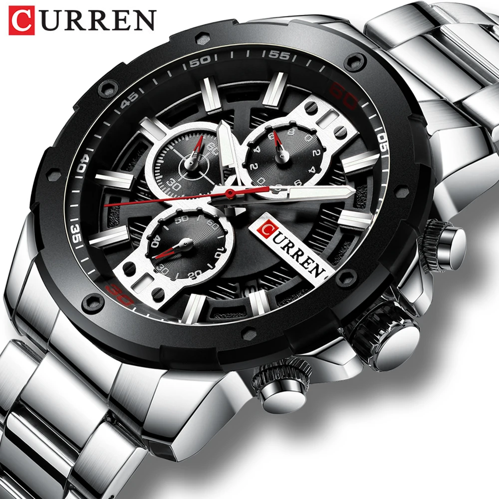 Relogio Masculino мужские наручные часы Curren Топ люксовый бренд s кварцевые из нержавеющей