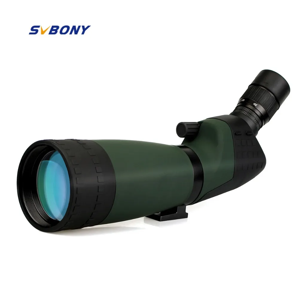 Verde del Ej/ército Acampar y Observaci/ón de Aves Svbony SV29 Telescopio Terrestre Impermeable de 20-60x60 Zoom Multicapa de Recubrimiento Prisma BAK4 con Tr/ípode Ideal para Viajar