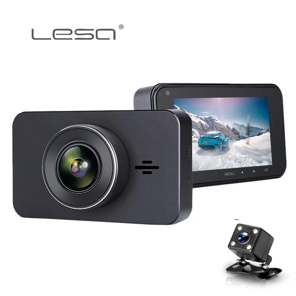 

LESA Car DVR GPS 1296P Dash Cam Vehicle Camera Parking Monitoring Full HD DVRs Camcorder Auto Camera Drive Video Recorder