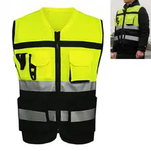 Chaleco reflectante de visibilidad de seguridad, tejido de punto para construcción, ropa de ciclismo de tráfico, ropa de seguridad reflectante, 1 ud.
