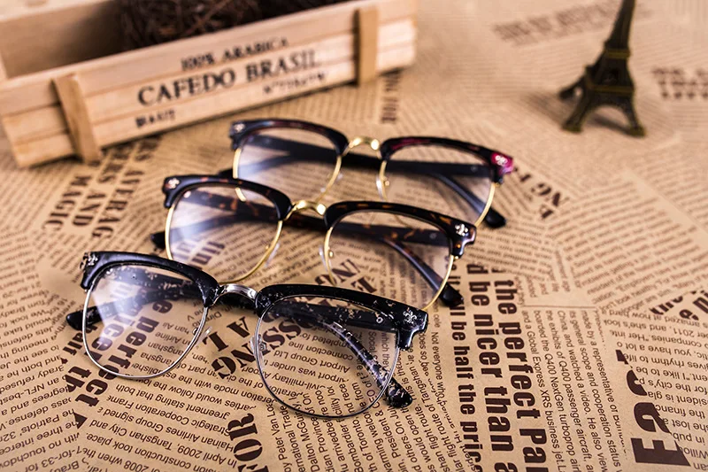 Очки в ретро-стиле Frame Для женщин Для мужчин плотная поддельные прозрачные компьютер для чтения очки простые классические Винтаж оправы для очков
