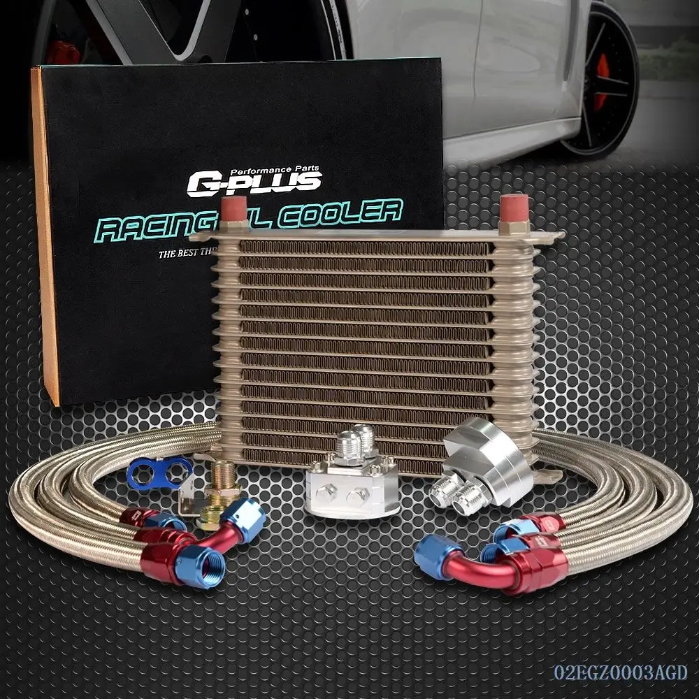 

UK Shipping 15 Row An-10 Universal Engine Transmission Oil Cooler+Filter Relocation Kit