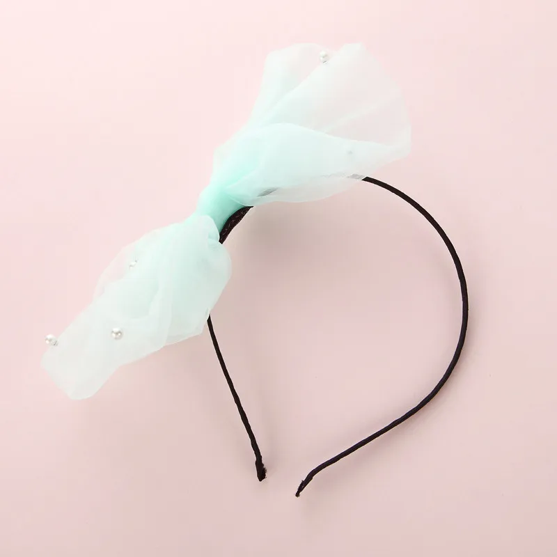 

Lovely Lace Big Bow Hairbands Layers Veil Hair Hoop Headband Holder Hair Accessories Girls Cute Headwear lace Bow With Pearl