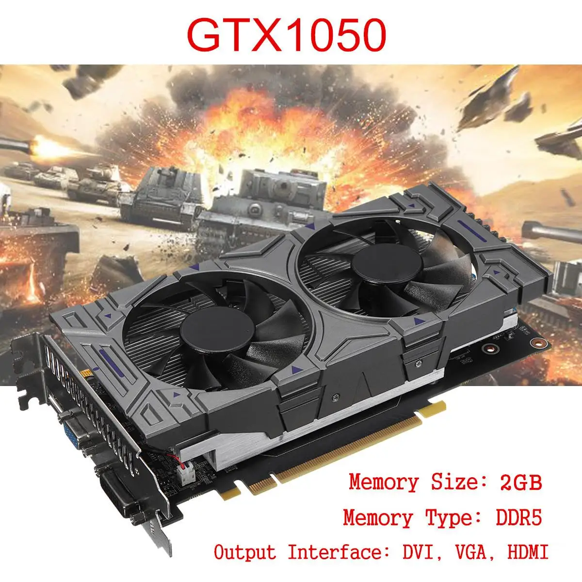 

GTX1050 2GB 192Bit GDDR5 900MHz 3600MHz Gaming Video Graphics Card with Cooling Fan 192bit Graphics Card Not New