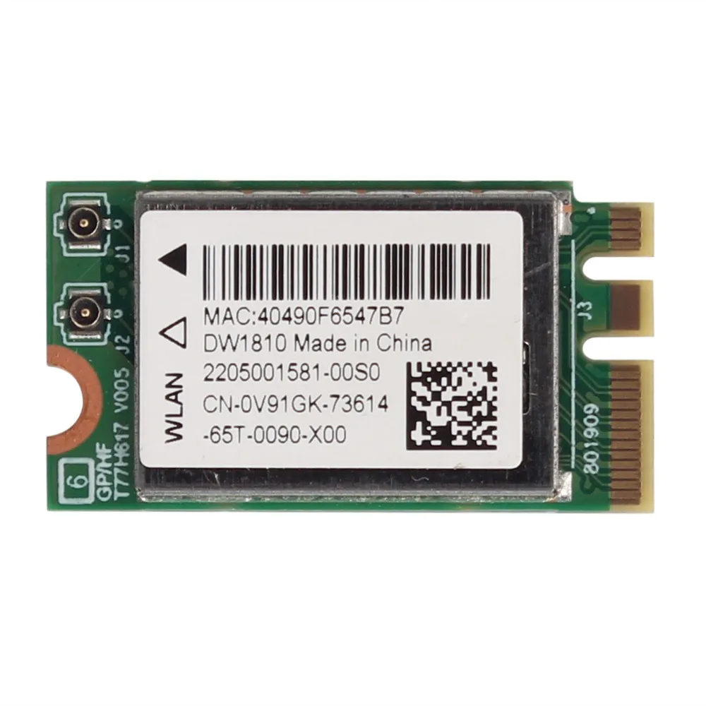 

DW1810 Dual Band 802.11ac 433Mbps QCNFA435 Bluetooth 4.1 WIFI NGFF M.2 Card