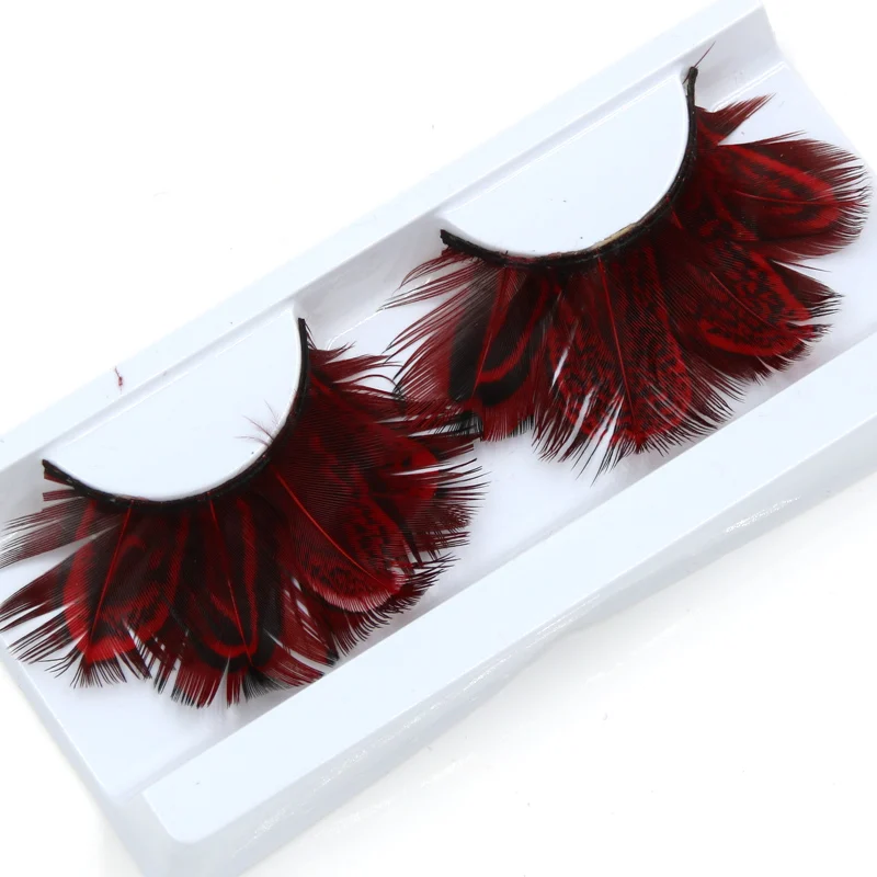 YOKPN Red Crisscross Feather False Eyelashes Striped Thick Smoked Exaggerated Fake Eyelashes Stage Performance Makeup Eye Lashes YOKPN Red Crisscross Feather False Eyelashes Striped Thick Smoked Exaggerated Fake Eyelashes Stage Performance Makeup Eye Lashes