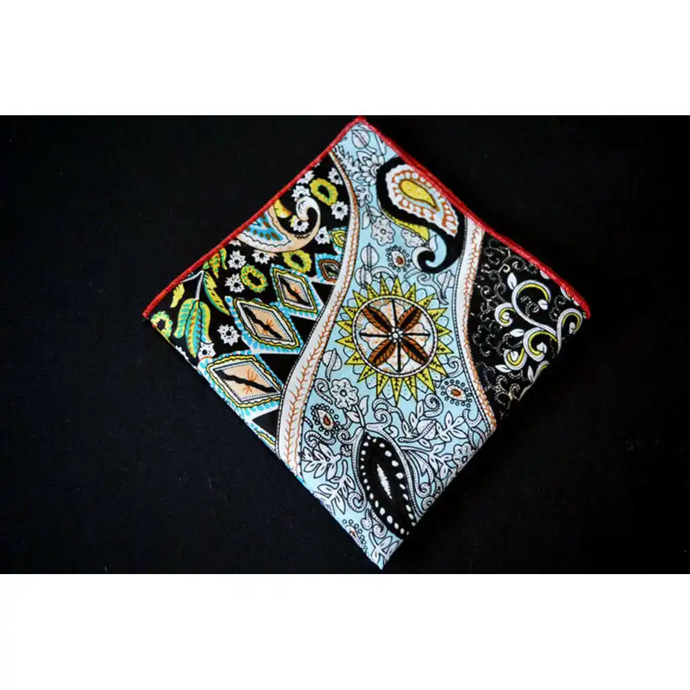 Мужской Карманный платок из хлопка с цветочным рисунком Пейсли для свадебной