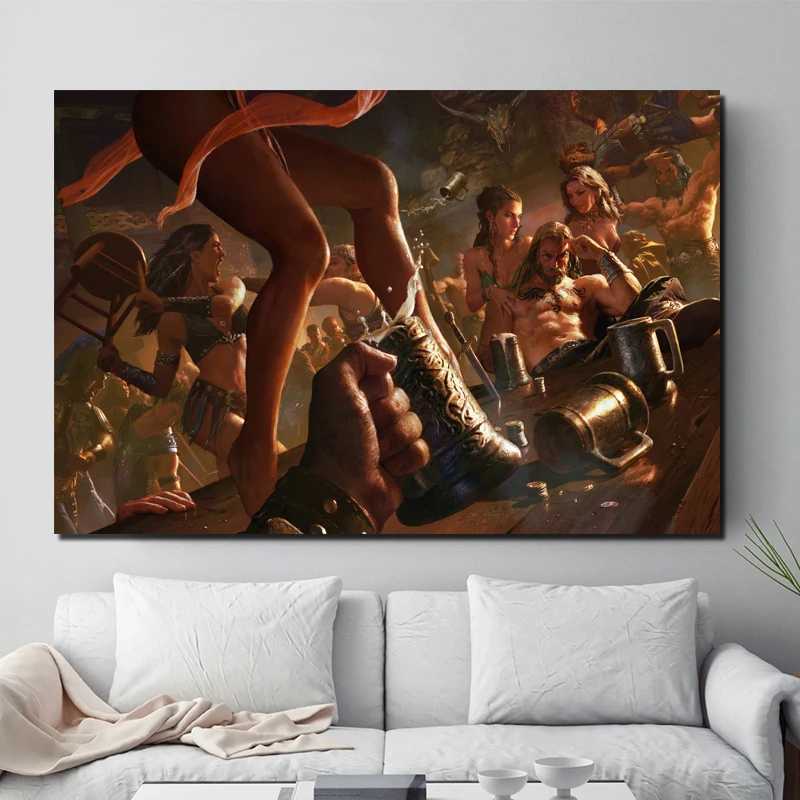 

The Witcher Feast Of Valhalla Wall Art Canvas Painting Poster Prints Modern Painting Wall Picture For Living Room Home Decor Art