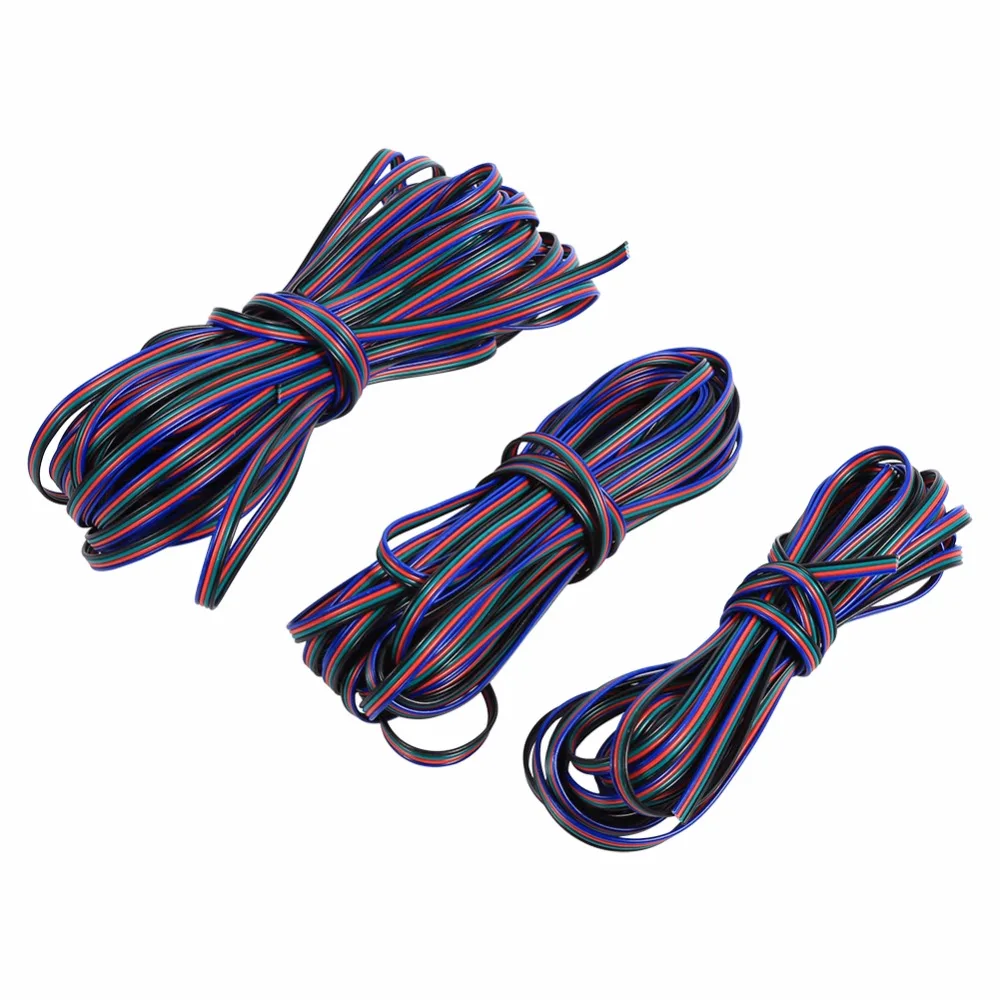 5M/10M/20M 4 Pin Channels LED RGB cable for 5050 3528 Strip Extension