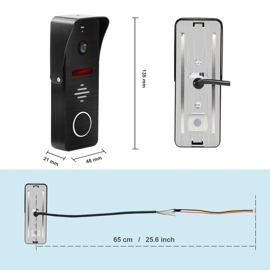 7 дюймов видео-телефон двери встроенный блок питания вызывное устройство с дверным звонком с ИК CCTV Камера и электлонные замки Поддержка