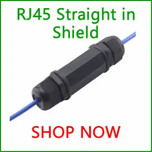 RJ45 гнездо прямой головкой Ethernet LAN черный IP68 Защита M20 фарш Locknut пластик RJ45 водонепроницаемый сальник разъем