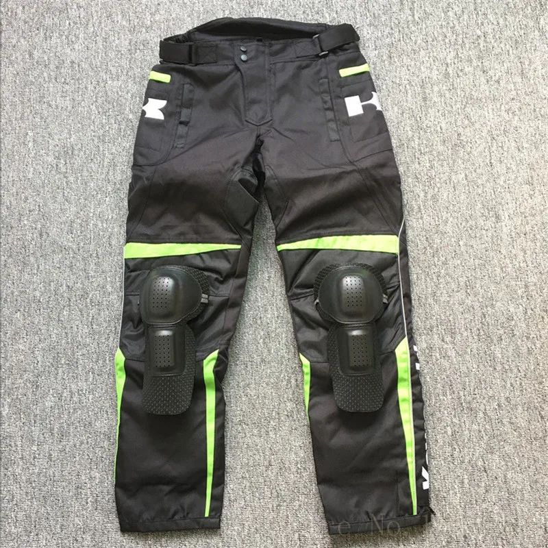 

Winter Keep Warm Motorcycle Riding Pants with Detachable Cotton Lining MOTOGP Protective Racing Trousers Team Green
