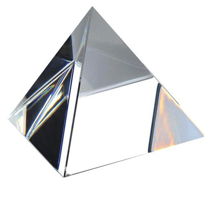 

100mm Crystal Pyramid Processing quad prism pyramid five roof prism optical glass lens Iridescent Suncatchers Prism Rainbow