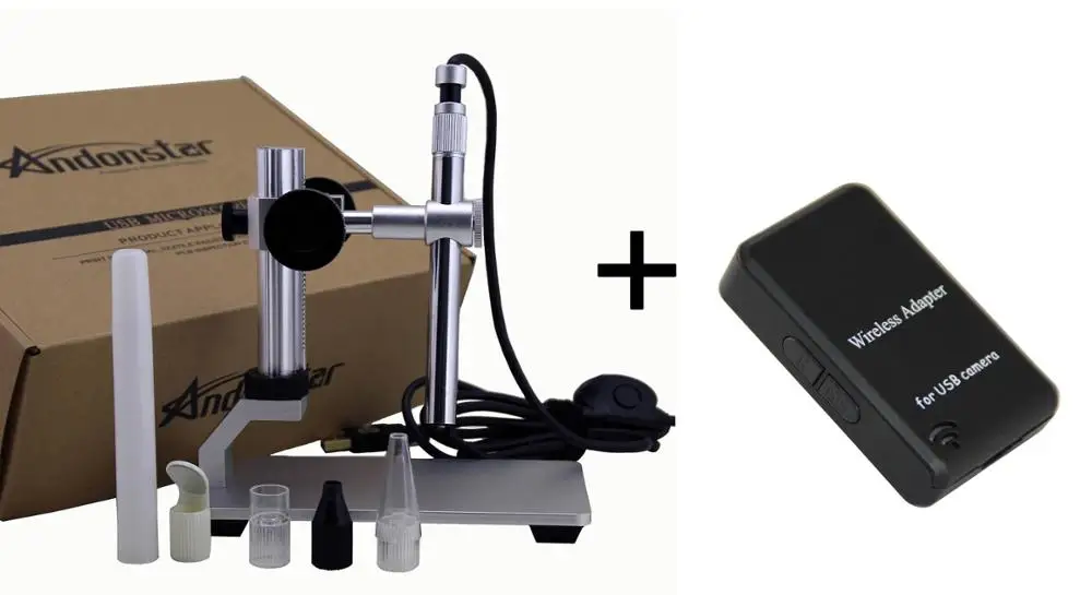 Andonstar цифровой микроскоп 500x8 светодиодный USB микроскоп видеокамера с измерительным программным обеспечением wifi опционально - Цвет: with WIFI