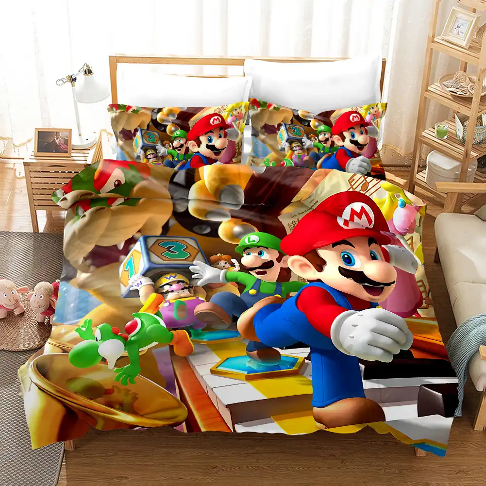 Super Mario Bros Bedding Set Duvet Covers Pillowcases 3d Print