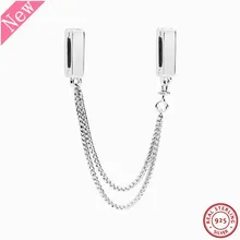 925 стерлингового серебра рефлексионы плавающие цепи безопасная цепь, подвеска, Бусины DIY Fit PANDORA Подвески для женщин ювелирных изделий SF029