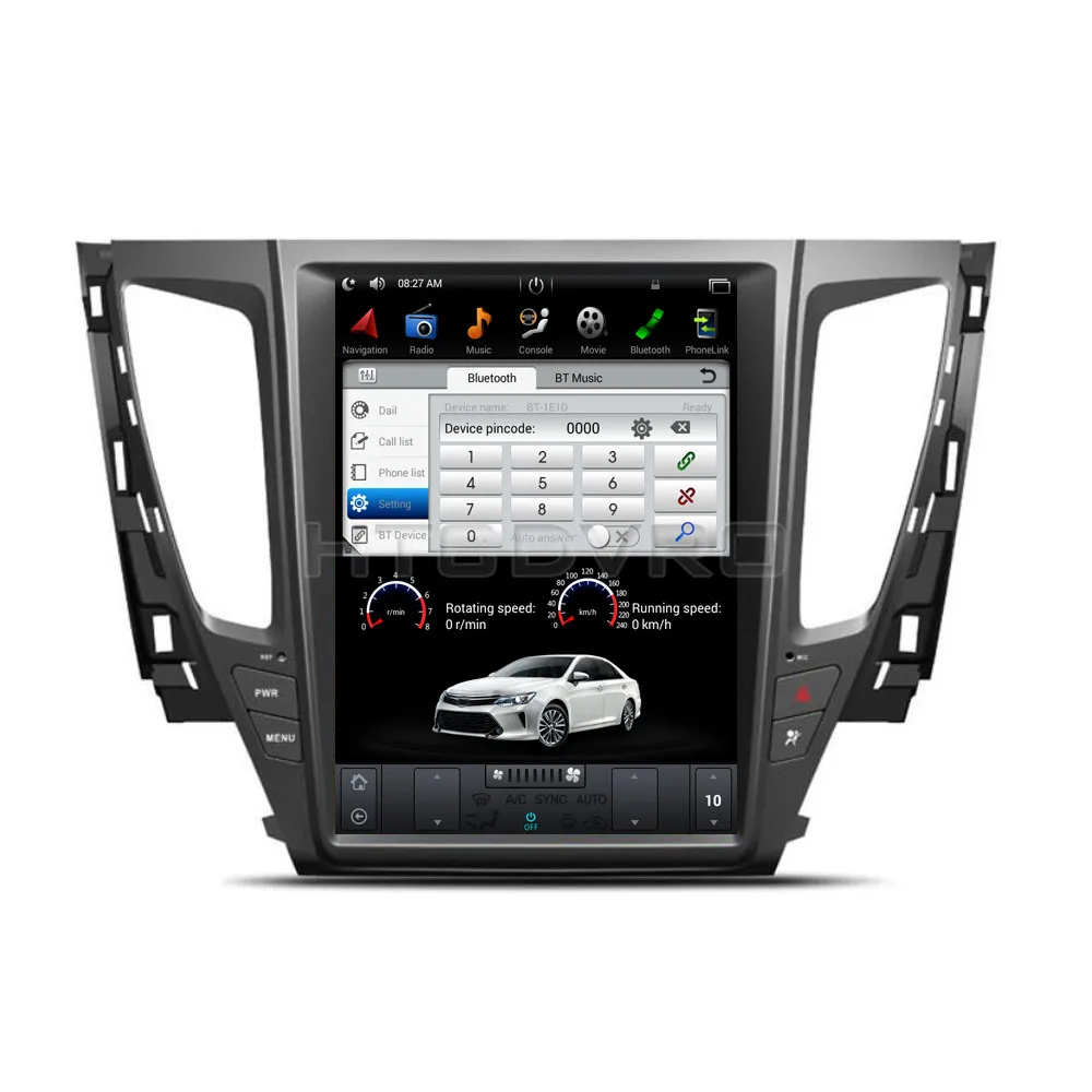 Top YMODVHT 12.1inch Telsa Style Vertical Screen Quad Core Android 7.1 Car DVD GPS for Mitsubishi PAJERO Sport/L200 2016 2017 2018 3