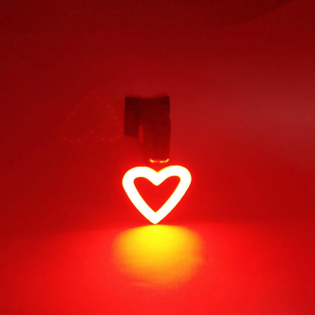 Best NEW Creative cool  Cycling 24LEDs USB Rechargeable Bike Bicycle Tail Warning Light Rear Safety 5 modes Heart Round Bone shaped 3