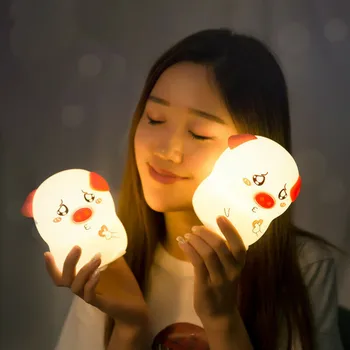 

2019 New Arrivals Silicone Cute Pig Night Light Shaped LED USB Charging Pat Lights Room Lamp Best Selling Dropshipping