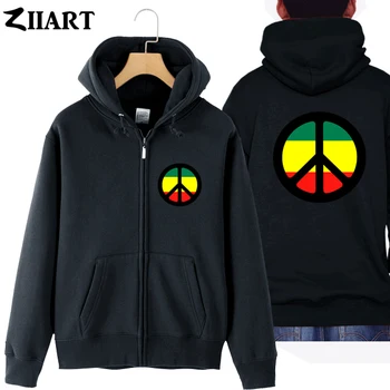 

Jamaica peace symbol sign British nuclear disarmament movement couple clothes boy man male cotton full zip hooded Coats Jackets
