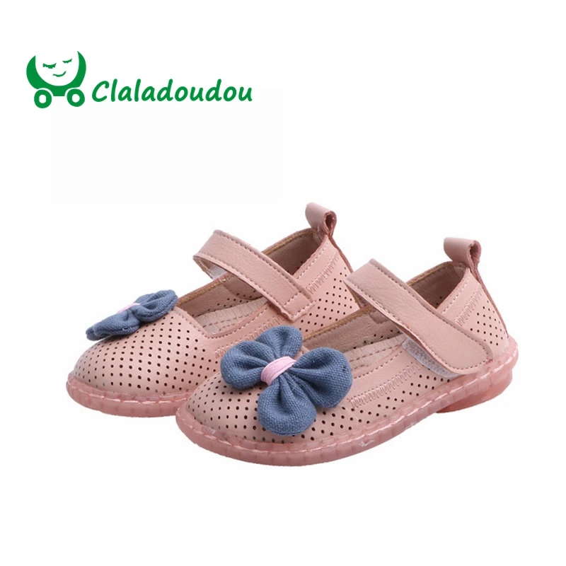 

Claladoudou 13.5-15.5CM Baby Girls Hollow Pu Leather Shoes Beige Pink Butterfly Princess Dress Shoes For Little Girl Infant Flat