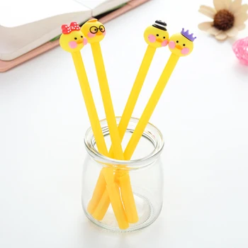 

4pcs/lot Kawaii Cartoon Ugly Fashionable Duck Gel Pen 0.38mm student gel pen Writing black pen School students office supplies