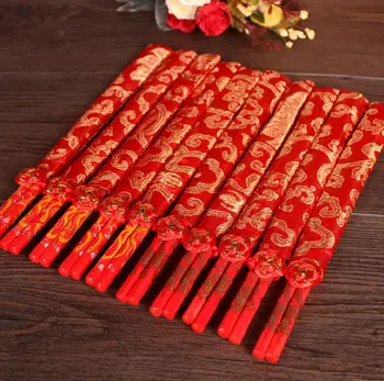 

400 pair Wood Chinese chopsticks With Gift bag printing both the Double Happiness and Dragon Wedding chopsticks favor SN685