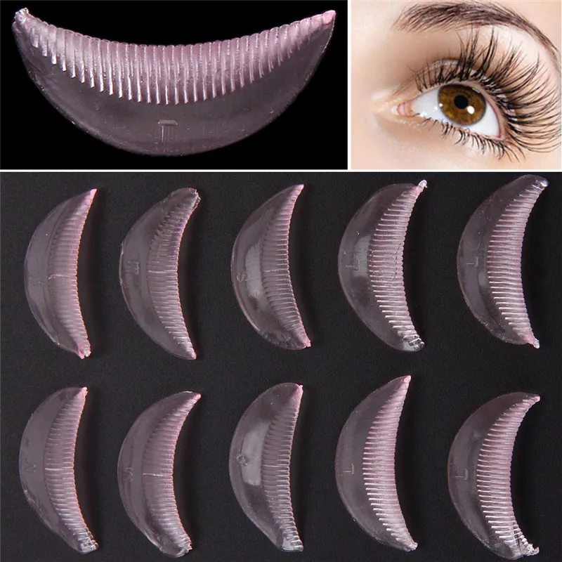 

5 Pairs/Pack Silicone Eyelash Permanent Perm Curler Curling Root Lifting False Fake Eyelash Shield Pad Gasket Eyelash Assistant