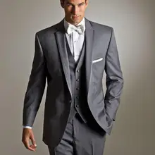 По заказу две кнопки жених смокинги бежевый костюм дружки / невесты свадьба подходит куртка+ брюки+ галстук+ жилет