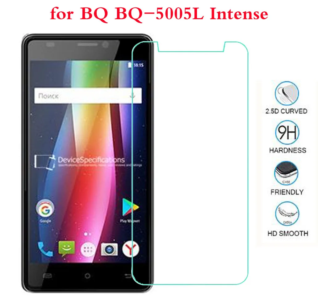 

Tempered Glass for BQ BQ-5005L Intense 5005L 9H Explosion-proof Protective Film Screen Protector cover phone For BQ 5005L