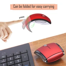 Портативный складная беспроводная мышь для компьютера ноутбук ПК настольный компьютер Мышь беспроводное мини-usb 2,4G раза Мышь Draadloze Muis Draadloos