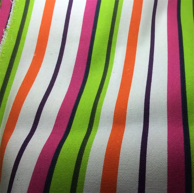 New Arrival 50cm*150cm Cotton Canvas fabric printed colorful stripes handmade patchwork cotton
