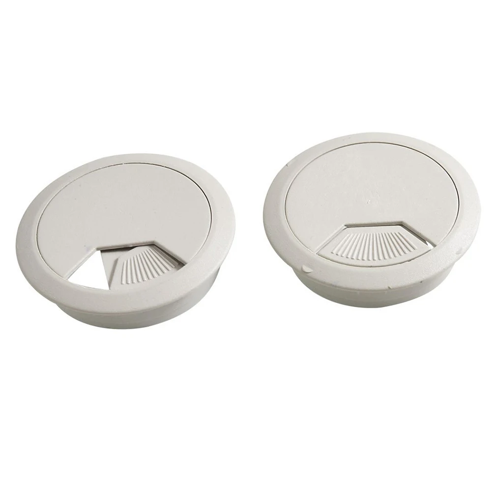 

Hot Sale 2 pcs computer desk plastic grommet hole caps cable covers 53 mm gray