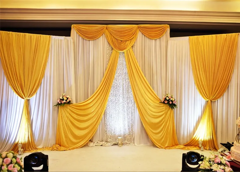 Gold-ice-silk-Wedding-Backdrop-Curtains-Simple-Design-Swag-...