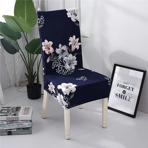 Печатный съемный чехол на стул, большой эластичный чехол, современный чехол на сиденье для кухни, чехлы на кресла стрейч для банкета, домашний декор - Цвет: Color 7